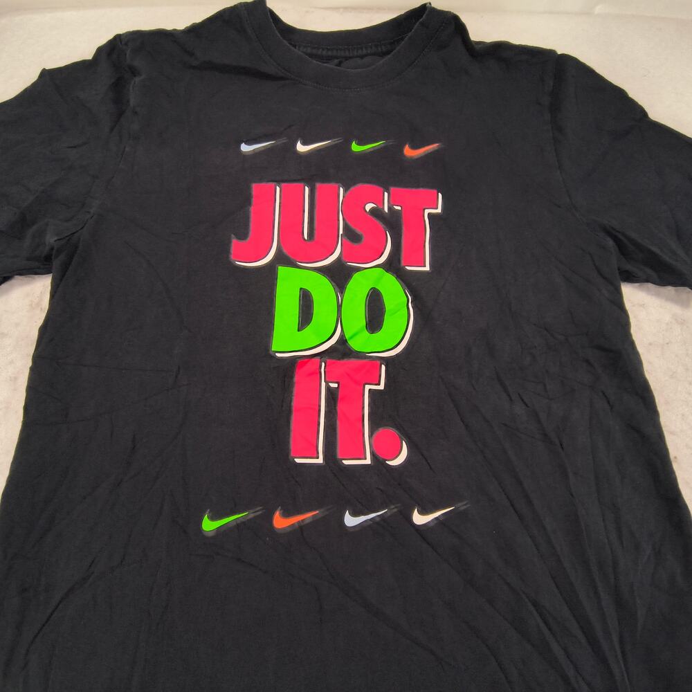 Nike Tee Just Do It Graphic Crew Neck Short Sleeve Shirt Mens Size S Black